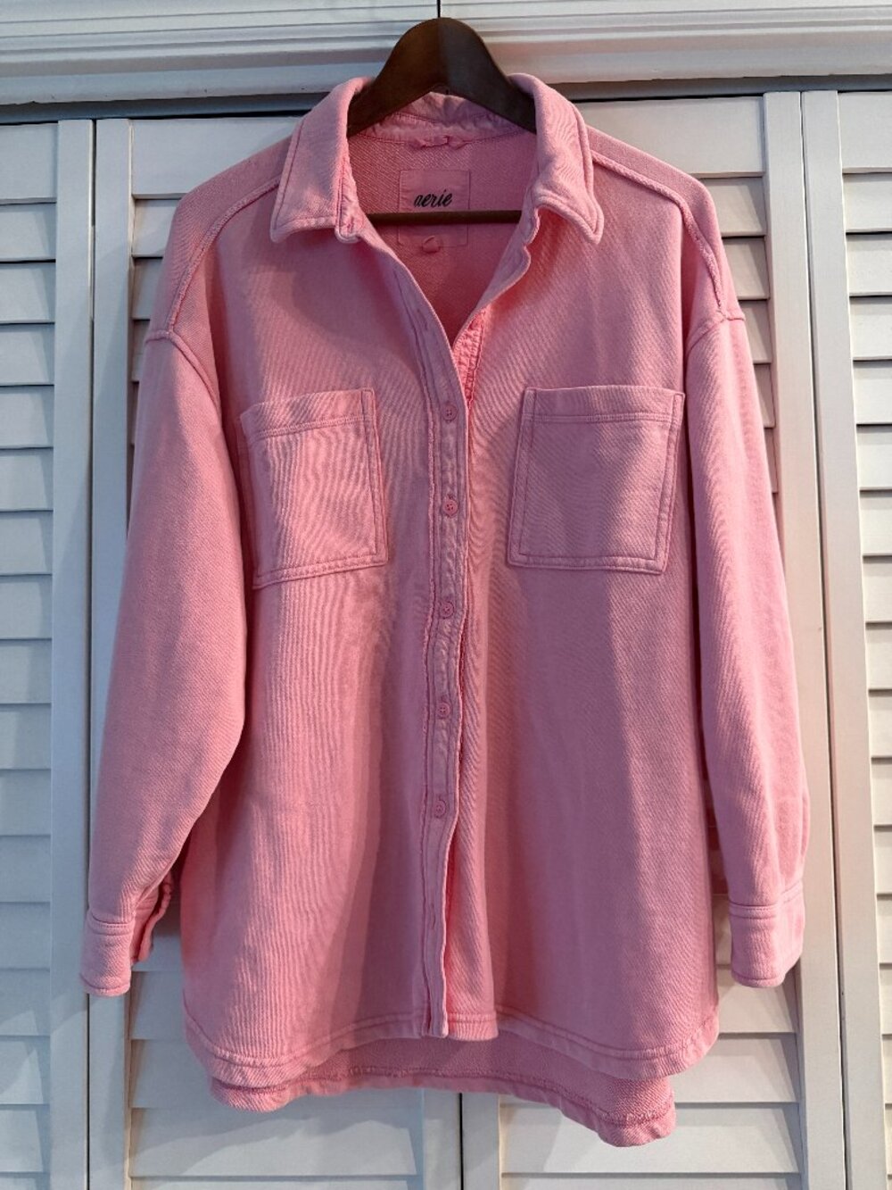 Aerie Lumber Jane Pink Cotton Button Up Shacket - Size M